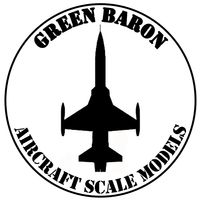 Green Baron Scale Models Logo B&amp;W vertical